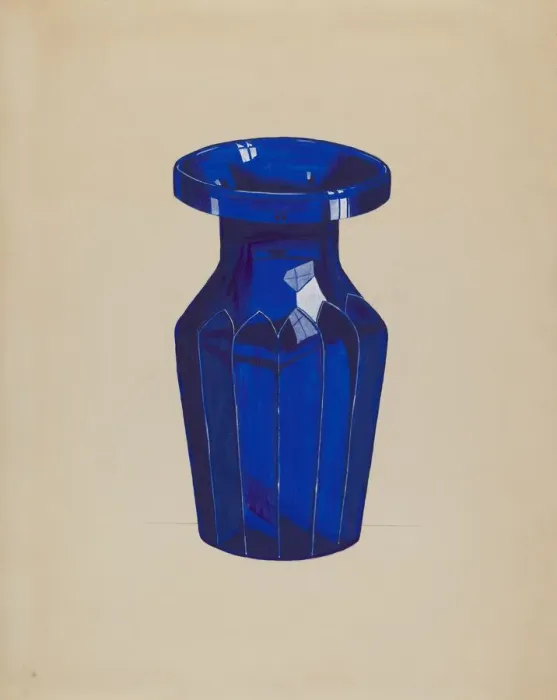 Framed Print : Cobalt Vase, c. 1936. Creator: Dorothy Posten Framed Print : Cobalt Vase, c. 1936. Creator: Dorothy Posten