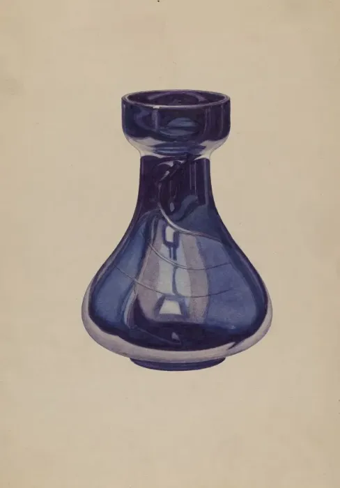 Framed Print : Cobalt Vase, c. 1940. Creator: Henry Moran Framed Print : Cobalt Vase, c. 1940. Creator: Henry Moran