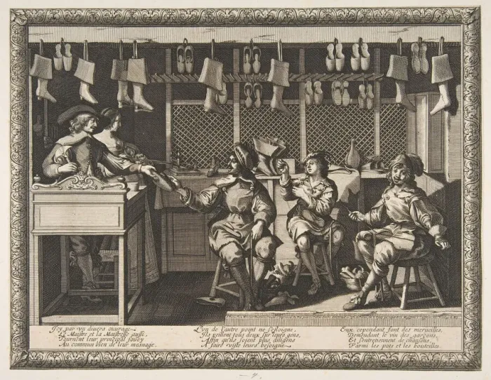 Framed Print : The Cobbler (Le Savetier), ca. 1632-33. Creator: Abraham Bosse Framed Print : The Cobbler (Le Savetier), ca. 1632-33. Creator: Abraham Bosse