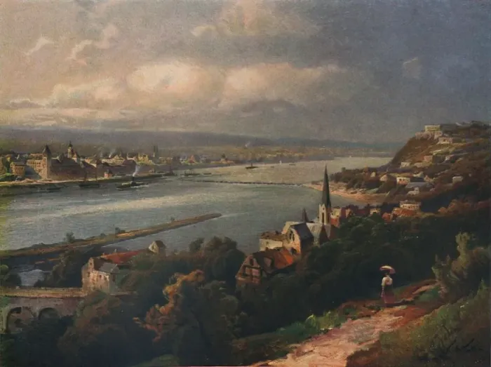 Framed Print : Coblenz und Ehrenbreitstein, (Coblenz and Ehrenbreitstein Fortress), 1923. Creator Framed Print : Coblenz und Ehrenbreitstein, (Coblenz and Ehrenbreitstein Fortress), 1923. Creator