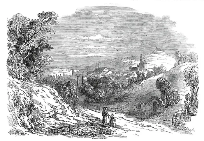 Framed Print : Coburg - from His Royal Highness Prince Alberts drawing, 1845. Creator: W. J. Linton Framed Print : Coburg - from His Royal Highness Prince Alberts drawing, 1845. Creator: W. J. Linton