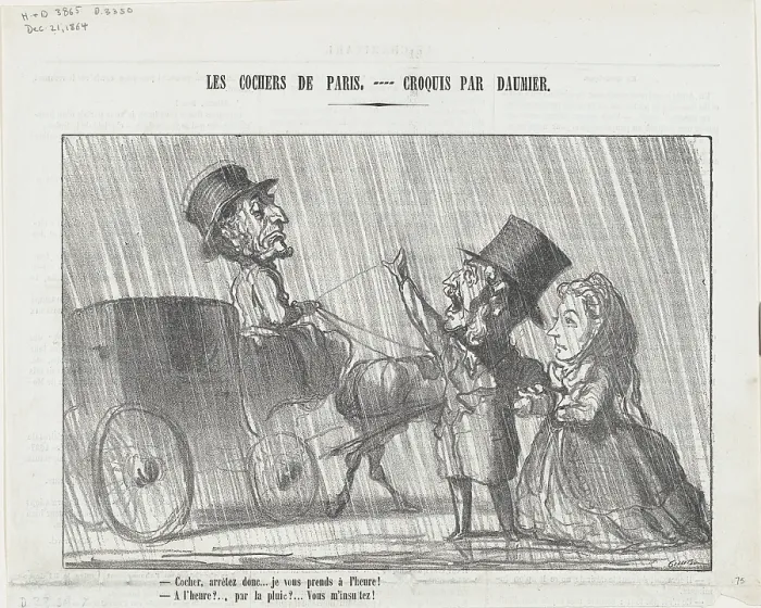 Framed Print : Cocher, arretez donc... 1864. Creator: Honore Daumier Framed Print : Cocher, arretez donc... 1864. Creator: Honore Daumier