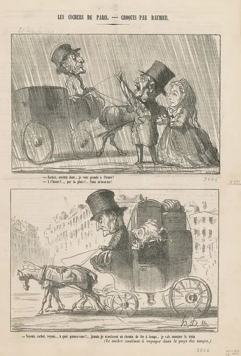 Framed Print : Cocher, arretez donc... 1864. Creator: Honore Daumier Framed Print : Cocher, arretez donc... 1864. Creator: Honore Daumier