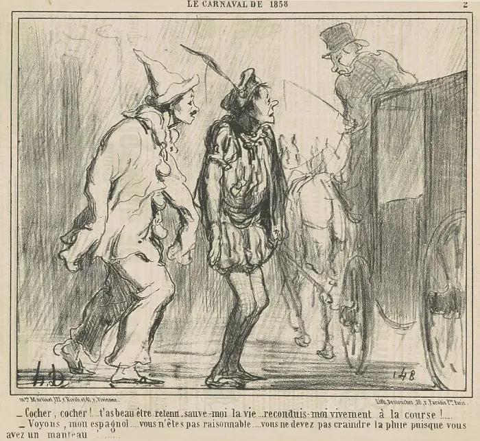 Framed Print : Cocher, Cocher!... 19th century. Creator: Honore Daumier Framed Print : Cocher, Cocher!... 19th century. Creator: Honore Daumier