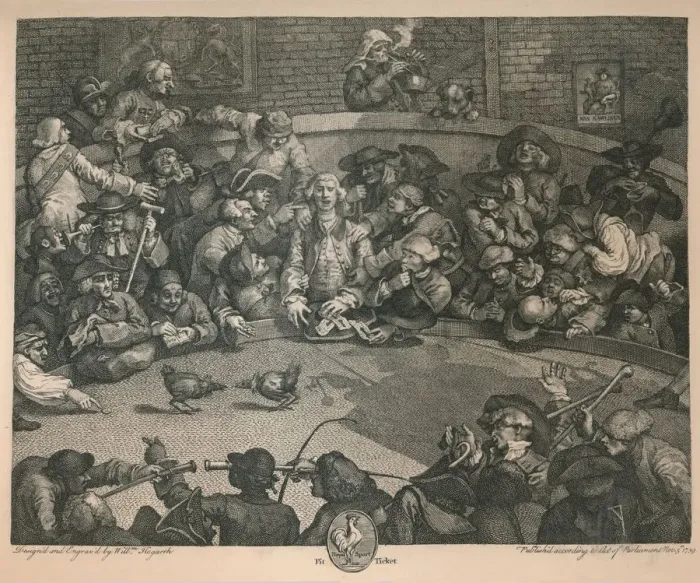 Framed Print : The Cock-pit, 1759. Artist: William Hogarth Framed Print : The Cock-pit, 1759. Artist: William Hogarth