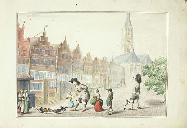 Cockfight in the Sassenstraat in Zwolle, 1655. Creator: Gesina ter Borch