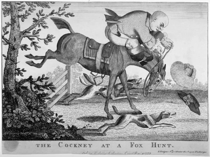 Framed Print : The Cockney at a Fox Hunt, 1779