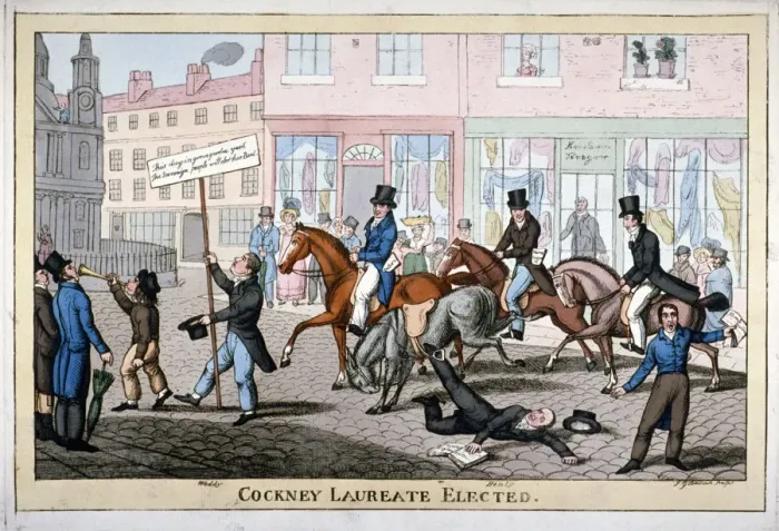 Framed Print : Cockney laureate elected, c1821. Artist: Joseph Gleadah Framed Print : Cockney laureate elected, c1821. Artist: Joseph Gleadah
