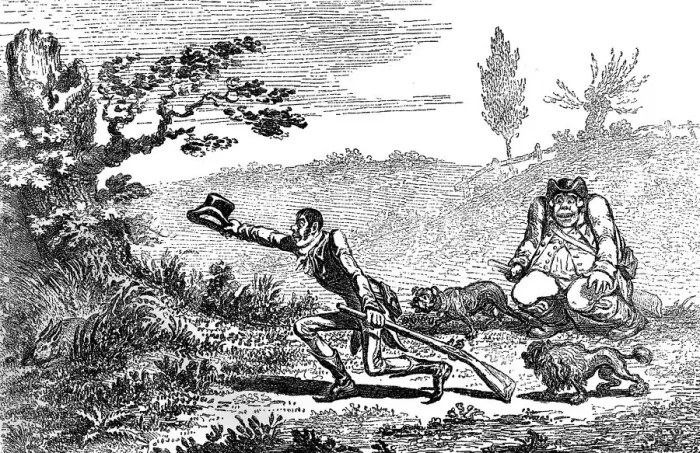 Framed Print : Cockney Sportsmen finding a hare, 1800 Framed Print : Cockney Sportsmen finding a hare, 1800