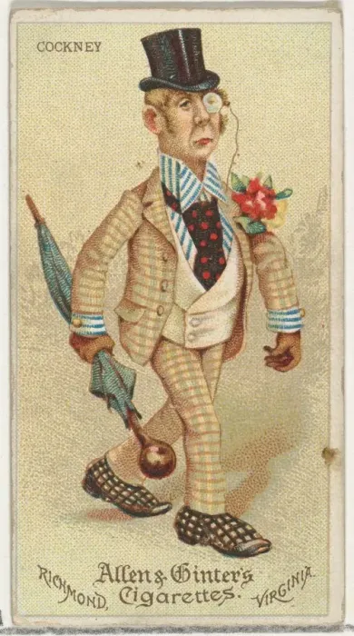Framed Print : Cockney, from Worlds Dudes series (N31) for Allen & Ginter Cigarettes, 1888 Framed Print : Cockney, from Worlds Dudes series (N31) for Allen & Ginter Cigarettes, 1888