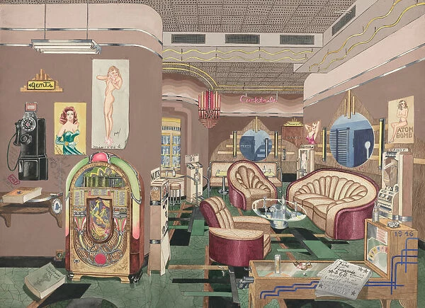 Cocktail Lounge, 1946, 1935  /  1942. Creator: Perkins Harnly