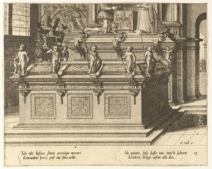 Framed Print : Cœnotaphiorum (13), 1563. Creators: Johannes van Doetecum I, Lucas van Doetecum Framed Print : Cœnotaphiorum (13), 1563. Creators: Johannes van Doetecum I, Lucas van Doetecum