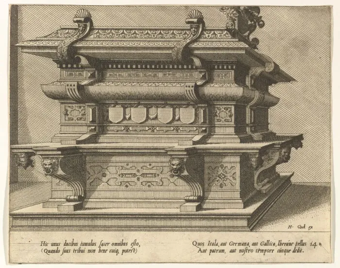 Framed Print : Cœnotaphiorum (14), 1563. Creators: Johannes van Doetecum I, Lucas van Doetecum Framed Print : Cœnotaphiorum (14), 1563. Creators: Johannes van Doetecum I, Lucas van Doetecum