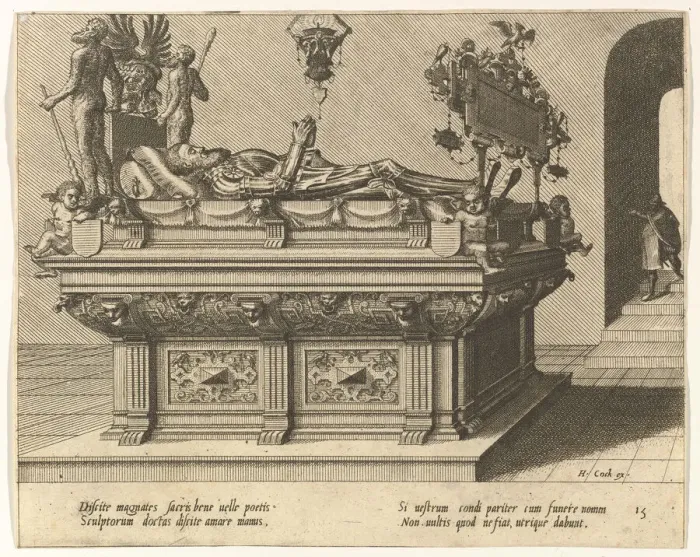 Framed Print : Cœnotaphiorum (15), 1563. Creators: Johannes van Doetecum I, Lucas van Doetecum Framed Print : Cœnotaphiorum (15), 1563. Creators: Johannes van Doetecum I, Lucas van Doetecum