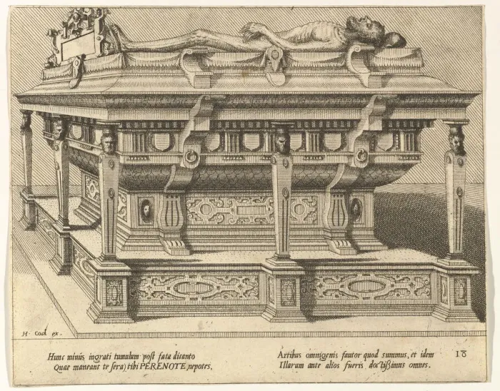 Framed Print : Cœnotaphiorum (18), 1563. Creators: Johannes van Doetecum I, Lucas van Doetecum Framed Print : Cœnotaphiorum (18), 1563. Creators: Johannes van Doetecum I, Lucas van Doetecum