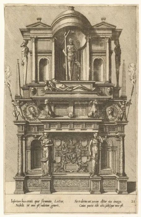 Framed Print : Cœnotaphiorum (21), 1563. Creators: Johannes van Doetecum I, Lucas van Doetecum Framed Print : Cœnotaphiorum (21), 1563. Creators: Johannes van Doetecum I, Lucas van Doetecum