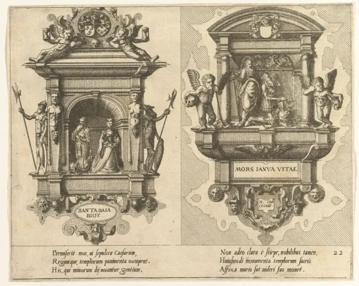 Framed Print : Cœnotaphiorum (22), 1563. Creators: Johannes van Doetecum I, Lucas van Doetecum Framed Print : Cœnotaphiorum (22), 1563. Creators: Johannes van Doetecum I, Lucas van Doetecum