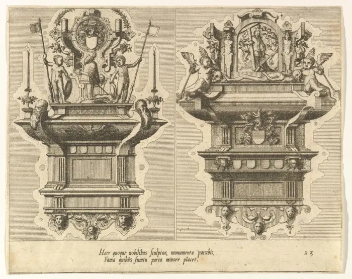 Framed Print : Cœnotaphiorum (23), 1563. Creators: Johannes van Doetecum I, Lucas van Doetecum Framed Print : Cœnotaphiorum (23), 1563. Creators: Johannes van Doetecum I, Lucas van Doetecum