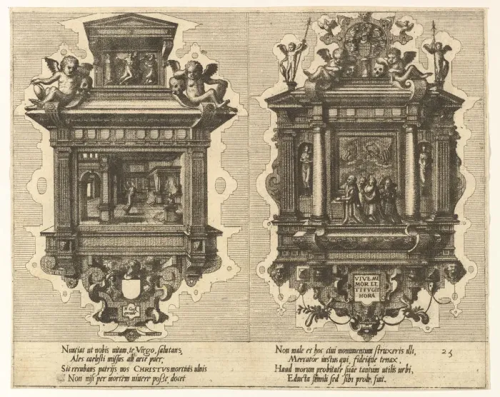 Framed Print : Cœnotaphiorum (25), 1563. Creators: Johannes van Doetecum I, Lucas van Doetecum Framed Print : Cœnotaphiorum (25), 1563. Creators: Johannes van Doetecum I, Lucas van Doetecum