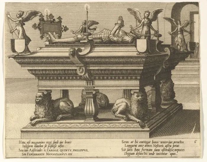 Framed Print : Cœnotaphiorum (6), 1563. Creators: Johannes van Doetecum I, Lucas van Doetecum Framed Print : Cœnotaphiorum (6), 1563. Creators: Johannes van Doetecum I, Lucas van Doetecum