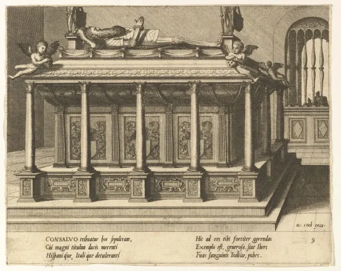 Framed Print : Cœnotaphiorum (9), 1563. Creators: Johannes van Doetecum I, Lucas van Doetecum Framed Print : Cœnotaphiorum (9), 1563. Creators: Johannes van Doetecum I, Lucas van Doetecum