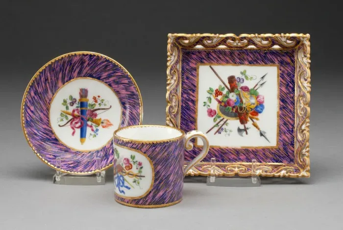 Framed Print : Coffee Cup, Saucer, and Tray, Sevres, 1761. Creator Framed Print : Coffee Cup, Saucer, and Tray, Sevres, 1761. Creator