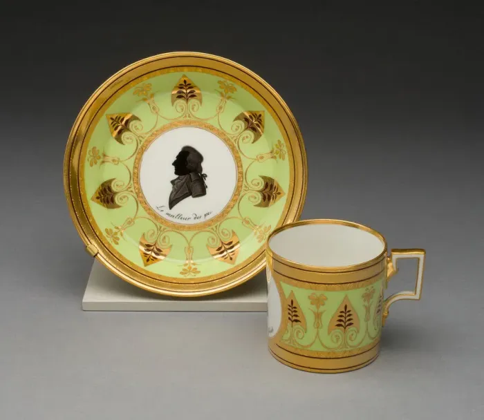 Framed Print : Coffee Cup and Saucer, Vienna, c. 1803. Creator: Vienna State Porcelain Manufactory Framed Print : Coffee Cup and Saucer, Vienna, c. 1803. Creator: Vienna State Porcelain Manufactory