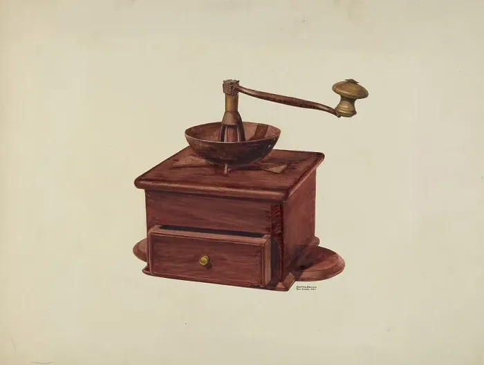 Framed Print : Coffee Grinder, 1937. Creator: Dayton Brown Framed Print : Coffee Grinder, 1937. Creator: Dayton Brown