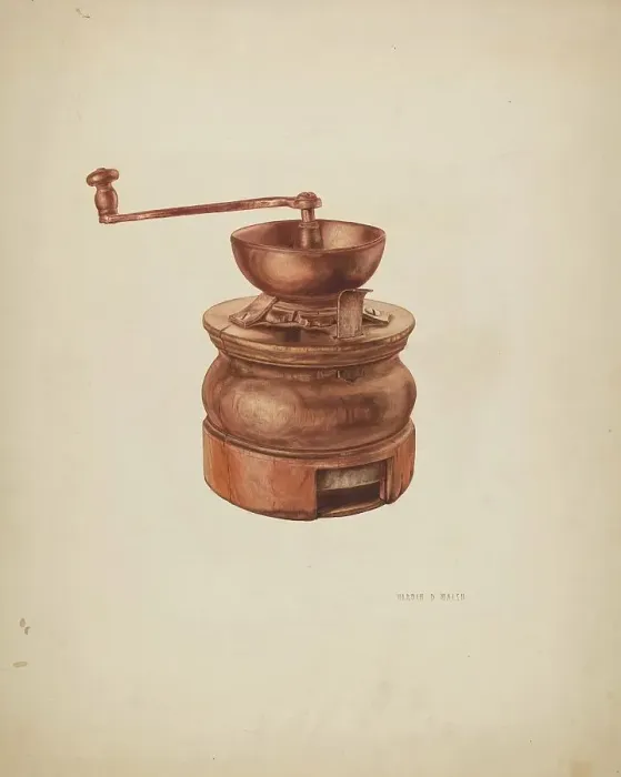 Framed Print : Coffee Grinder, c. 1938. Creator: Hardin Walsh Framed Print : Coffee Grinder, c. 1938. Creator: Hardin Walsh
