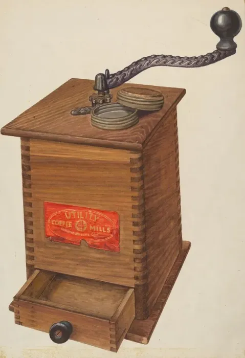 Framed Print : Coffee Grinder, c. 1940. Creator: Archie Thompson Framed Print : Coffee Grinder, c. 1940. Creator: Archie Thompson