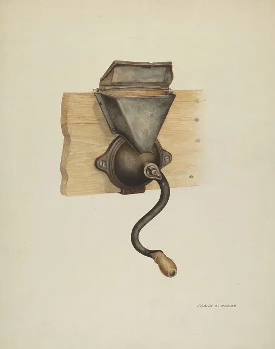 Framed Print : Coffee Mill, c. 1937. Creator: Frank C. Barks Framed Print : Coffee Mill, c. 1937. Creator: Frank C. Barks