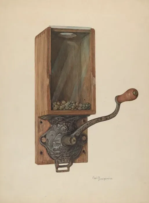Framed Print : Coffee Mill, c. 1940. Creator: Carl Buergerniss Framed Print : Coffee Mill, c. 1940. Creator: Carl Buergerniss