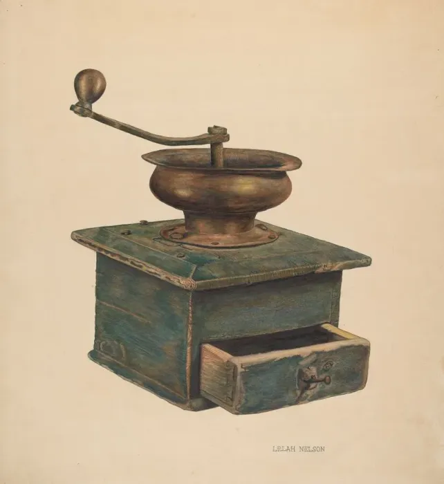 Framed Print : Coffee Mill, c. 1940. Creator: Lelah Nelson Framed Print : Coffee Mill, c. 1940. Creator: Lelah Nelson
