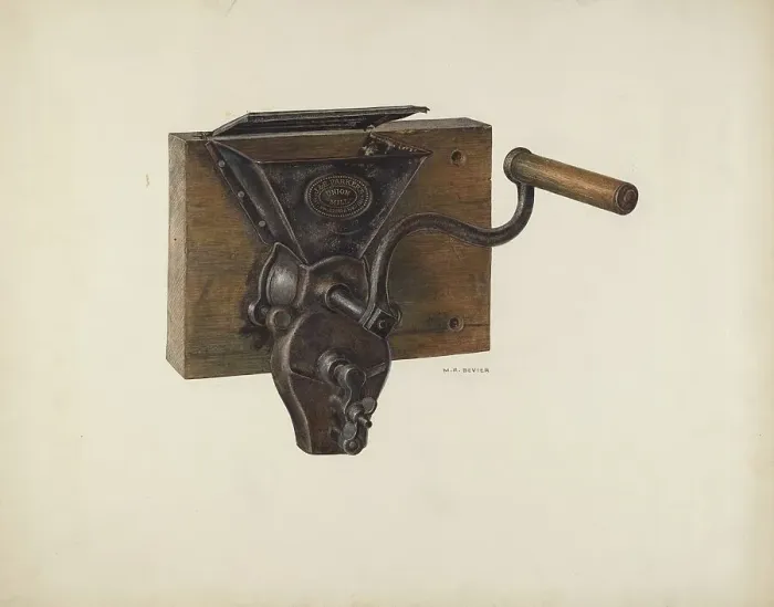 Framed Print : Coffee Mill, c. 1940. Creator: Milton Bevier Framed Print : Coffee Mill, c. 1940. Creator: Milton Bevier
