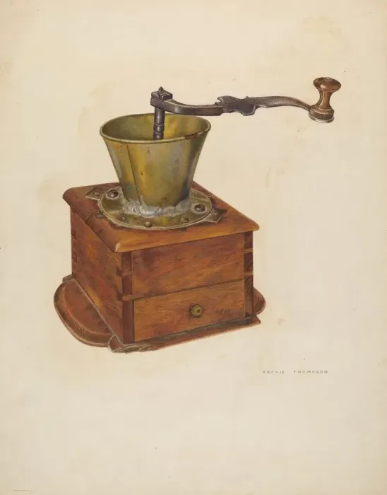 Framed Print : Coffee Mill, c. 1941. Creator: Archie Thompson Framed Print : Coffee Mill, c. 1941. Creator: Archie Thompson