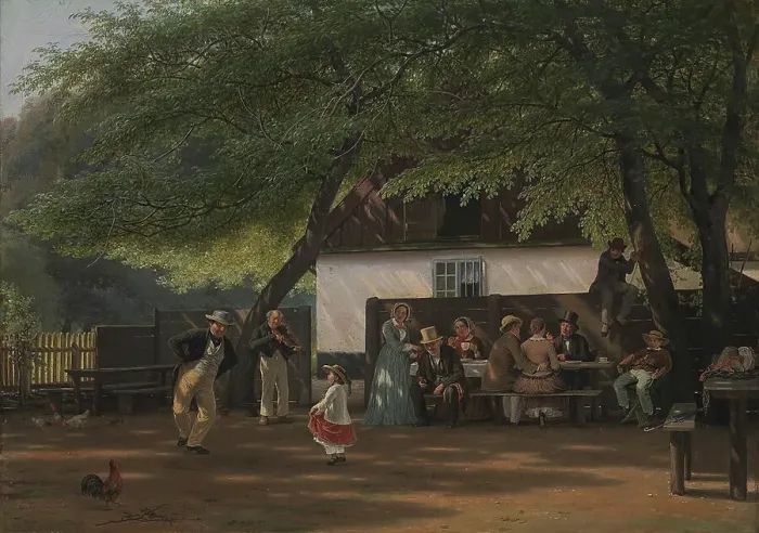 Framed Print : A Coffee Party at a Gamekeeper's House, 1854-1855. Creator: David Monies Framed Print : A Coffee Party at a Gamekeeper's House, 1854-1855. Creator: David Monies