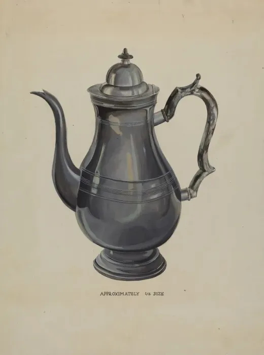 Framed Print : Coffee Pot, c. 1936. Creator: Roberta Elvis Framed Print : Coffee Pot, c. 1936. Creator: Roberta Elvis