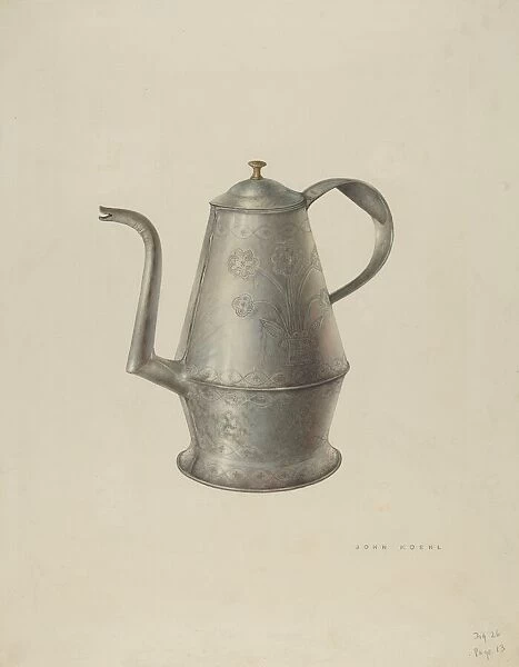 Coffee Pot, c. 1938. Creator: John Koehl