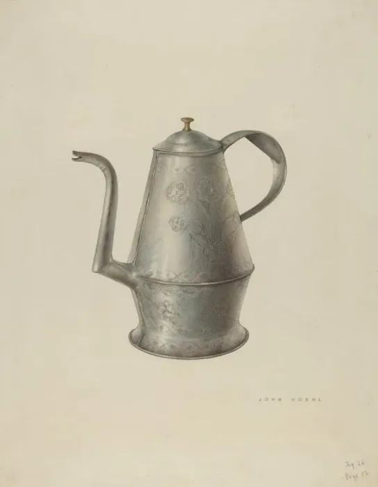 Framed Print : Coffee Pot, c. 1938. Creator: John Koehl Framed Print : Coffee Pot, c. 1938. Creator: John Koehl