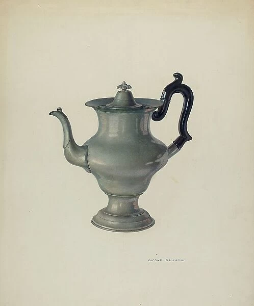 Coffee Pot, c. 1940. Creator: Oscar Bluhme