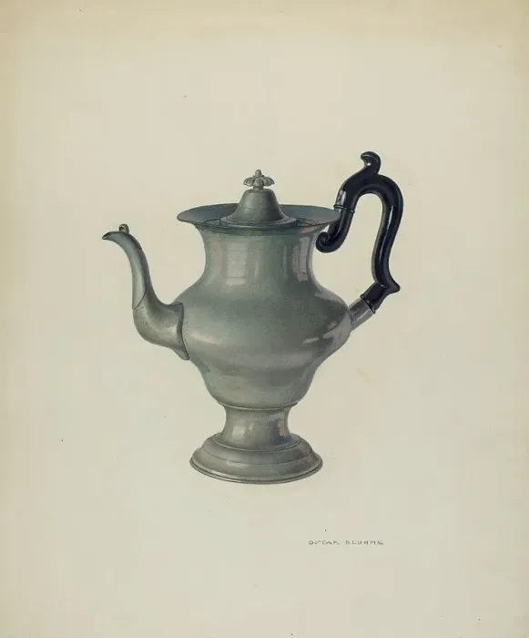 Framed Print : Coffee Pot, c. 1940. Creator: Oscar Bluhme Framed Print : Coffee Pot, c. 1940. Creator: Oscar Bluhme