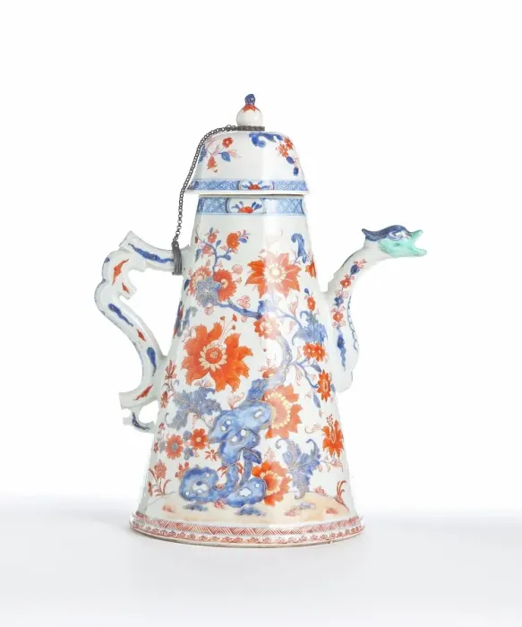 Framed Print : Coffee pot with lid and chain, 1740. Creator: Unknown Framed Print : Coffee pot with lid and chain, 1740. Creator: Unknown