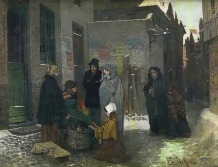 Framed Print : The Coffee Roaster, 1857. Creator: Charles Corneille Auguste de Groux Framed Print : The Coffee Roaster, 1857. Creator: Charles Corneille Auguste de Groux