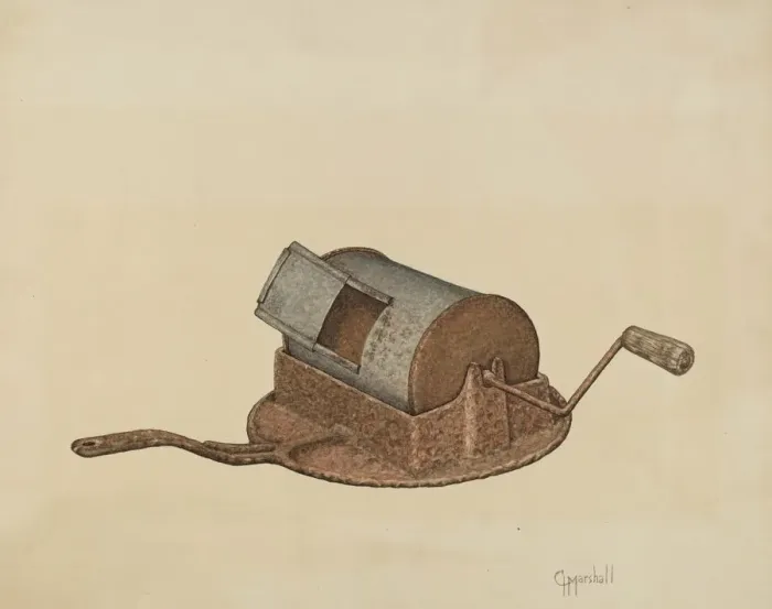 Framed Print : Coffee Roaster, c. 1939. Creator: Claude Marshall