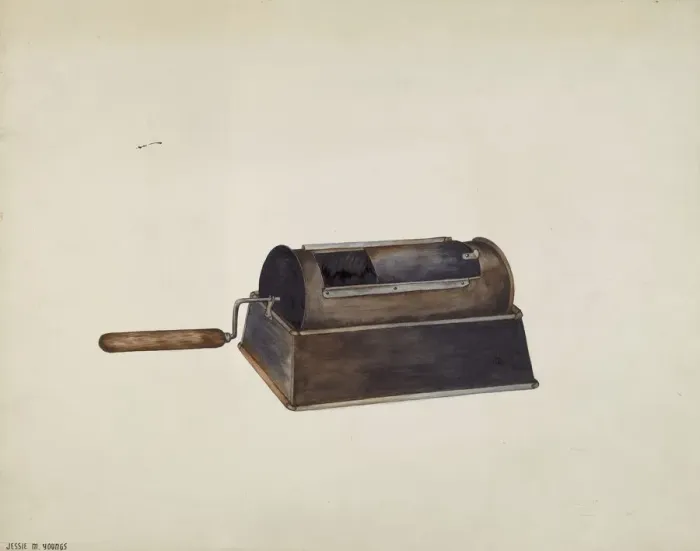 Framed Print : Coffee Roaster, c. 1940. Creator: Jessie M Youngs Framed Print : Coffee Roaster, c. 1940. Creator: Jessie M Youngs