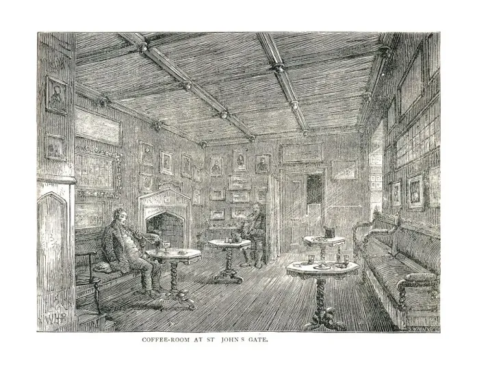 Framed Print : Coffee-Room at St. Johns Gate, 1878 Framed Print : Coffee-Room at St. Johns Gate, 1878