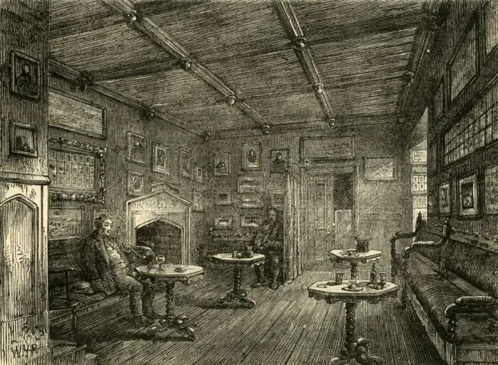 Framed Print : Coffee Room at St. Johns Gate, (c1872). Creator: Unknown Framed Print : Coffee Room at St. Johns Gate, (c1872). Creator: Unknown