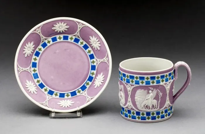 Framed Print : Coffee Can and Saucer, Burslem, c. 1800. Creator: Wedgwood Framed Print : Coffee Can and Saucer, Burslem, c. 1800. Creator: Wedgwood