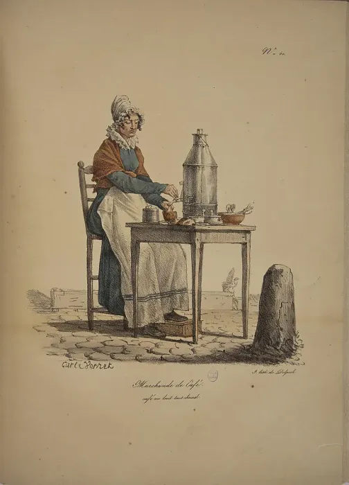 Framed Print : Coffee seller. From the Series Cris de Paris (The Cries of Paris), 1815. Creator: Vernet, Carle (1758-1836). Coffee seller. From the Series Cris de Paris (The Cries of Paris), 1815. Creator: Vernet, Carle (1758-1836) Framed Print : Coffee seller. From the Series Cris de Paris (The Cries of Paris), 1815. Creator: Vernet, Carle (1758-1836). Coffee seller. From the Series Cris de Paris (The Cries of Paris), 1815. Creator: Vernet, Carle (1758-1836)