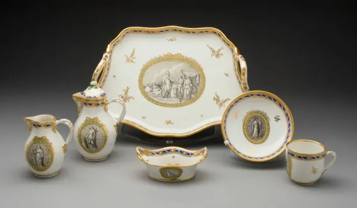 Framed Print : Coffee Service, Vienna, c. 1770. Creator: Vienna State Porcelain Manufactory Framed Print : Coffee Service, Vienna, c. 1770. Creator: Vienna State Porcelain Manufactory